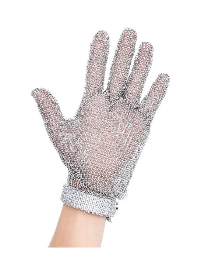 Plastic Belt Stainless Steel Mesh Glove Cut Resistant Chain Grey