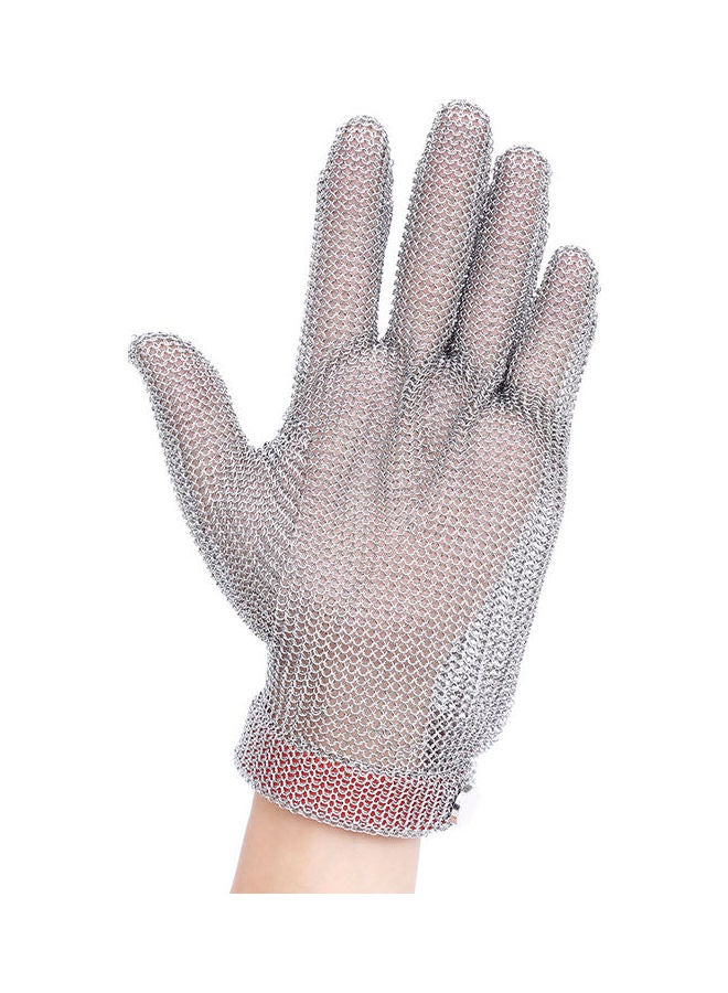 Plastic Belt Stainless Steel Mesh Glove Cut Resistant Chain Grey