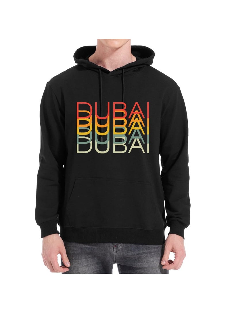 Dubai Skyline Hoodie - Soft Cotton Pullover - Casual Fashion Hoodie for Men and Women - Long Sleeve with Drawstring and Pockets - Perfect for Travel