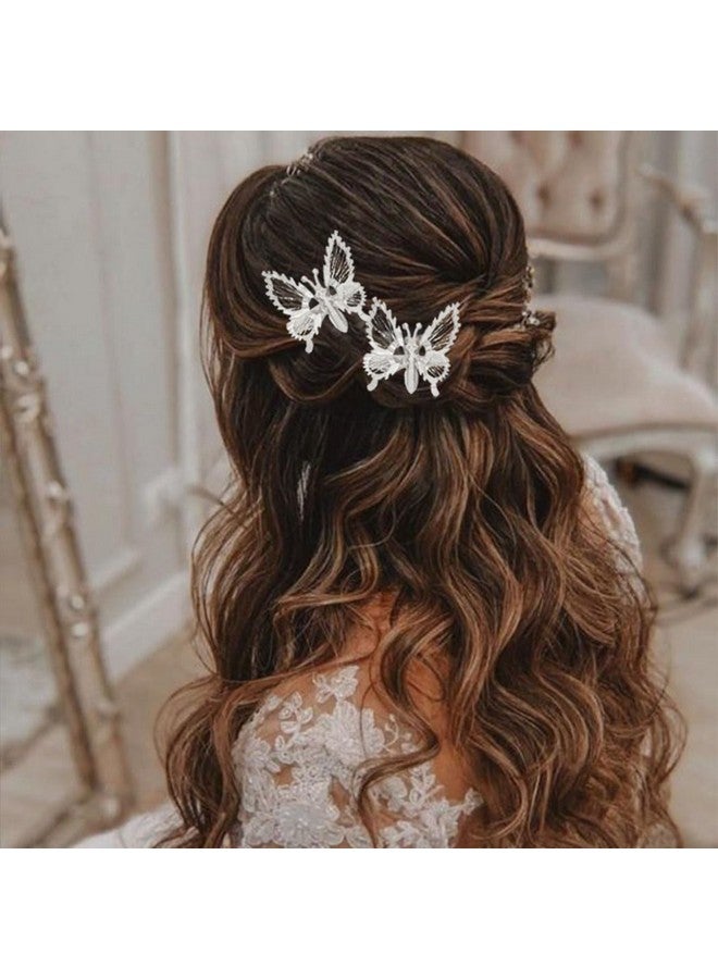 Butterfly Hair Clips Silver Butterfly Hair Barrettes Moving Butterfly Decorative Hair Pins Hair Accessories For Women And Girls Pack Of 2