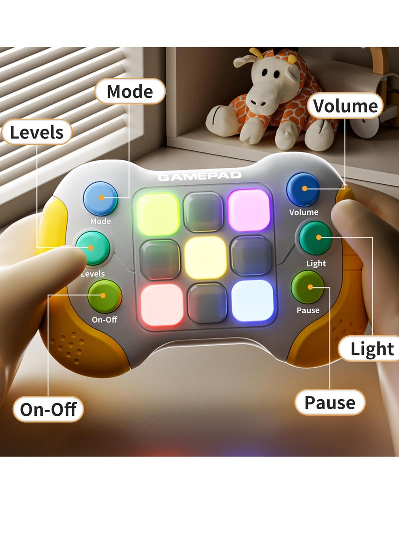 5 Modes Handheld Game for Kids Aldult Pop It Fast Quick Push Button Popper Poppet Game Push Pop Game It Fidget Toys Electric Music Toys Whack a Mole Puzzle Game Machine for Birthday Gifts