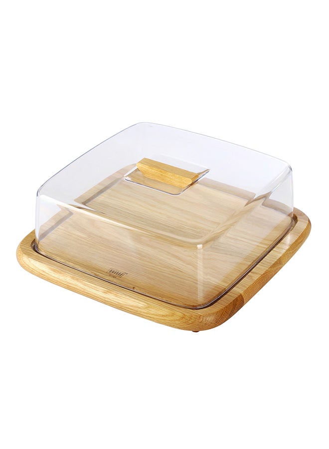 Cheese Dome With Base Beige/Clear 29.5x29.5x10.5cm