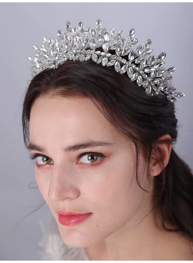 Silver Bridal Headband Wedding Headpieces Tiara Crystal Wedding Hair Accessories For Bride Women