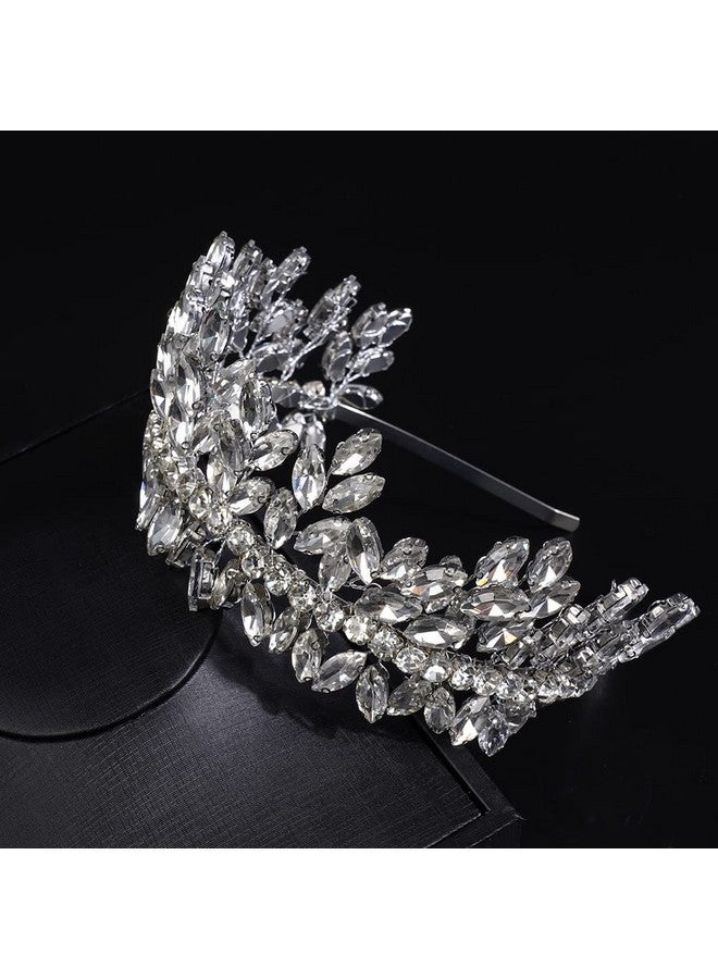 Silver Bridal Headband Wedding Headpieces Tiara Crystal Wedding Hair Accessories For Bride Women