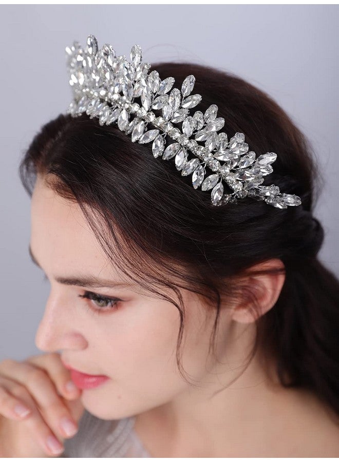Silver Bridal Headband Wedding Headpieces Tiara Crystal Wedding Hair Accessories For Bride Women