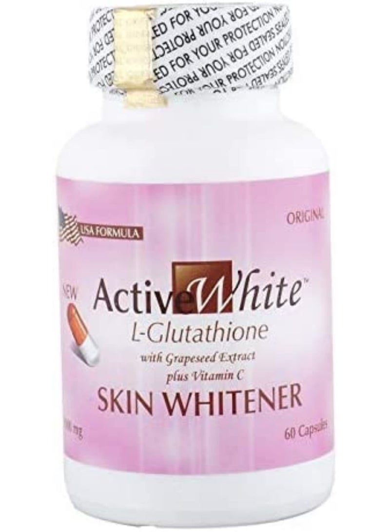 Active White High Antioxidant L Glutathione -Skin Whitening Pills (Made In USA) 60 Capsules