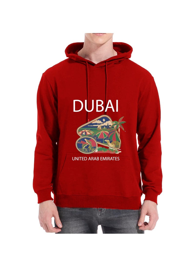 Dubai Skyline Hoodie - Soft Cotton Pullover - Casual Fashion Hoodie for Men and Women - Long Sleeve with Drawstring and Pockets - Perfect for Travel