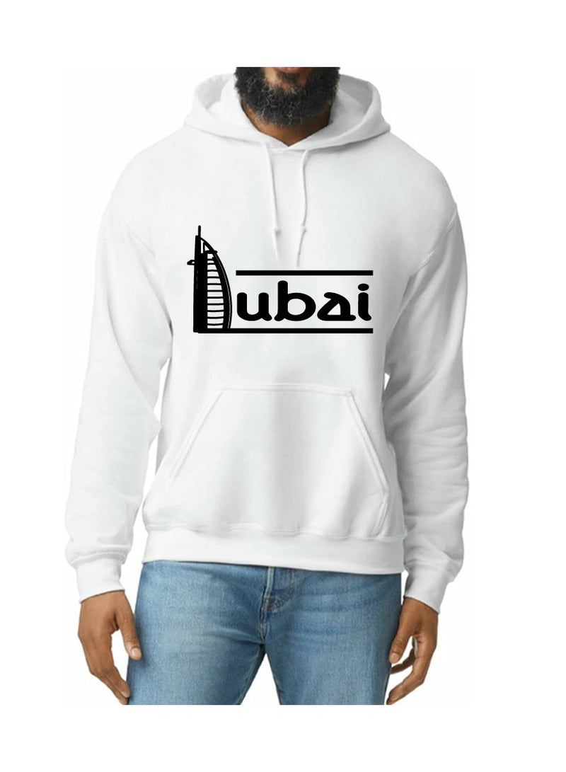 Dubai Skyline Hoodie - Soft Cotton Pullover - Casual Fashion Hoodie for Men and Women - Long Sleeve with Drawstring and Pockets - Perfect for Travel