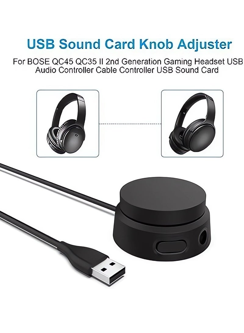 USB Volume Knob Multimedia Controller Sound Controller with one Key Mute Pause Function Volume Control Adjuster Support Win7 8 10 Mac Android 3.5mm port Compatible with QC45 QC35 QC35II QC25