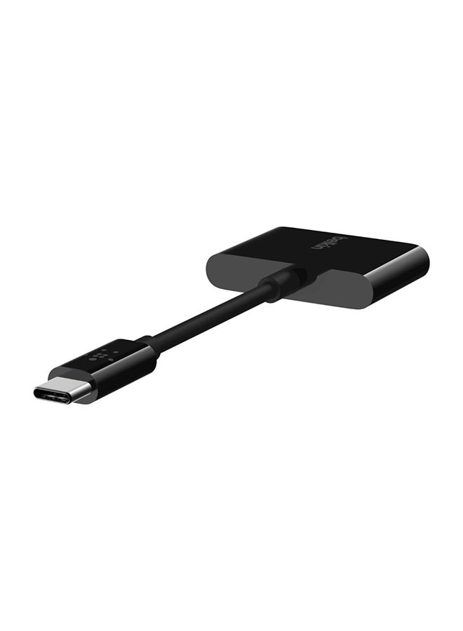 RockStar 3.5mm Audio With USB-C Charge Adapter Black