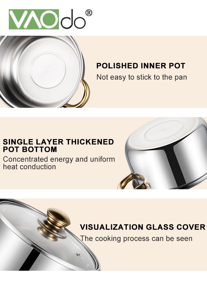 12PCS Stainless Steel pots and pans Kitchen Cookware Set Works with Induction Electric and Gas Cooktops Dishwasher Pots and Pans Kitchen Cooking Set with Stay-Cool Handles