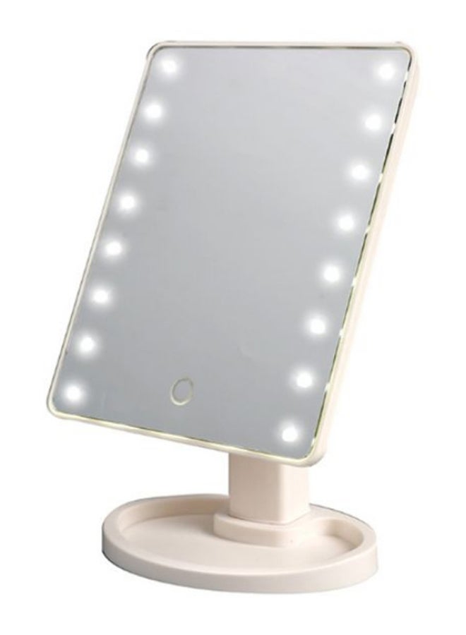 LED Light Makeup Countertop Vanity Mirror White 17centimeter