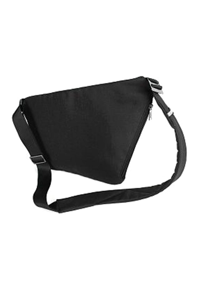 Zipper Closure Crossbody Bag Black