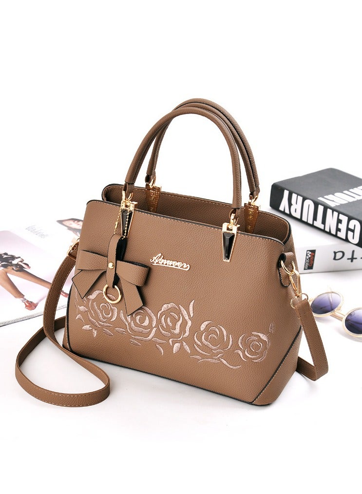 New Embroidered Solid Color Luxury Women's Bag Fashion Versatile Handbag Bow