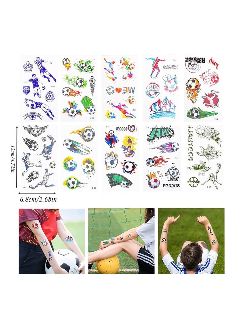 Soccer Party Favors Set 72 Pack Soccer Theme Party Supplies Soccer Toy Soccer Bracelets Keychains Tattoo Stickers Gold Plastic Prize Medals and Whistle Pens Soccer Goodie Bags