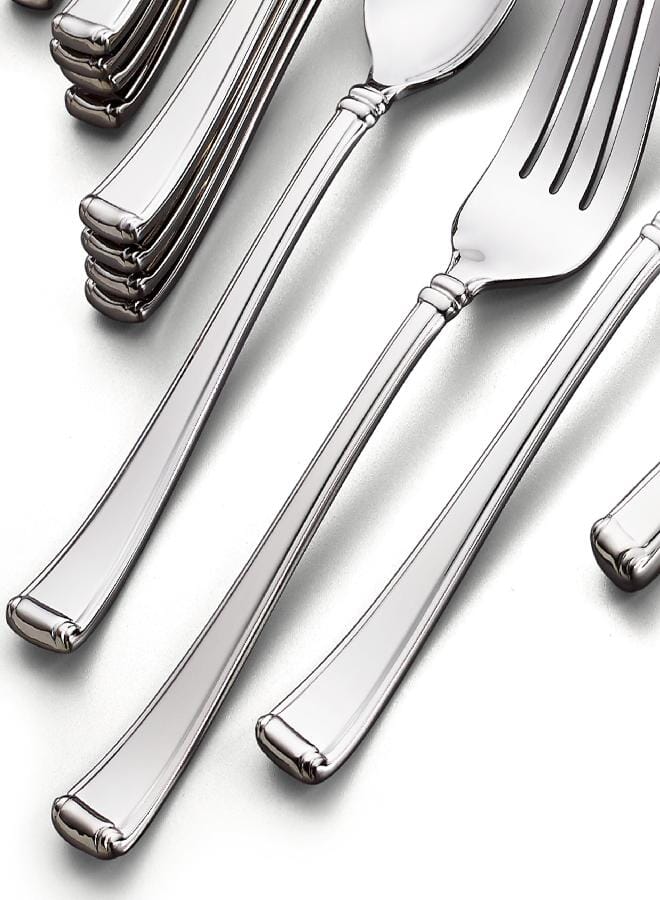 Gorham Column 45-Piece Flatware Set, 6.70 LB, Stainless