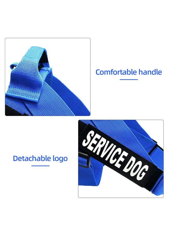 Adjustable Service Dog Harness Vest Blue/Black M