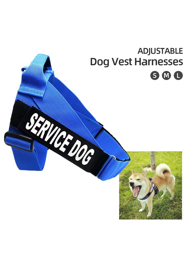 Adjustable Service Dog Harness Vest Blue/Black M