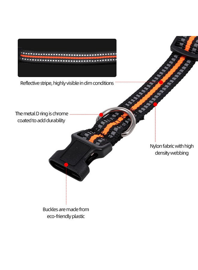Adjustable Reflective Collar Black/Orange 34grams