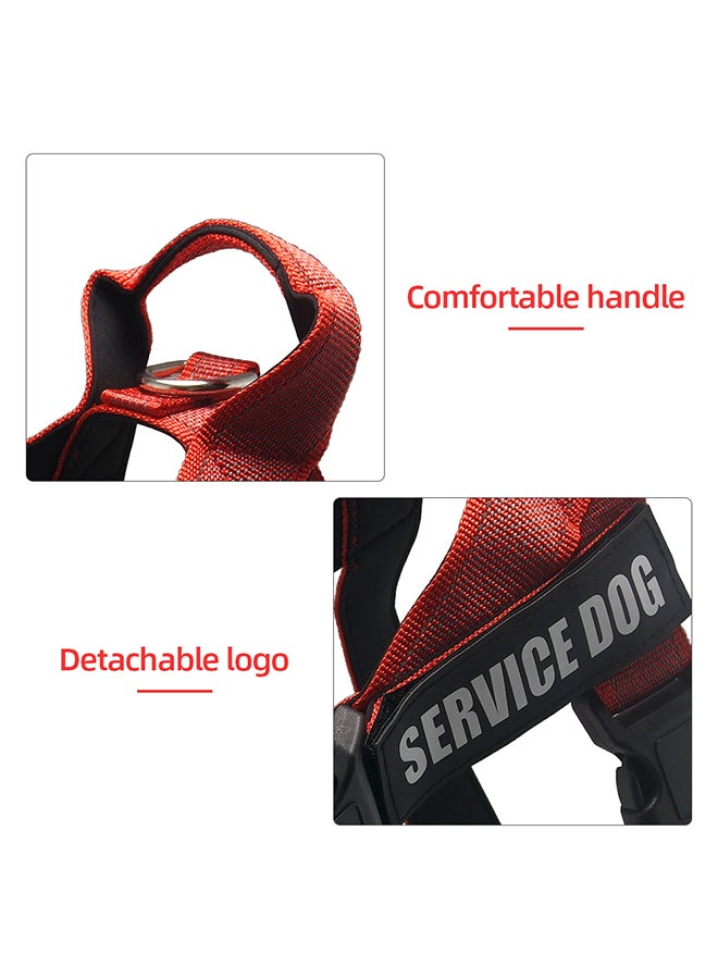 Adjustable Service Dog Harness Vest Red/Black M