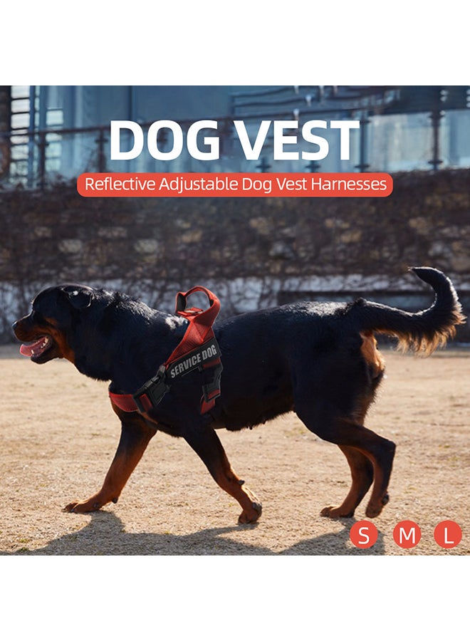 Adjustable Service Dog Harness Vest Red/Black M