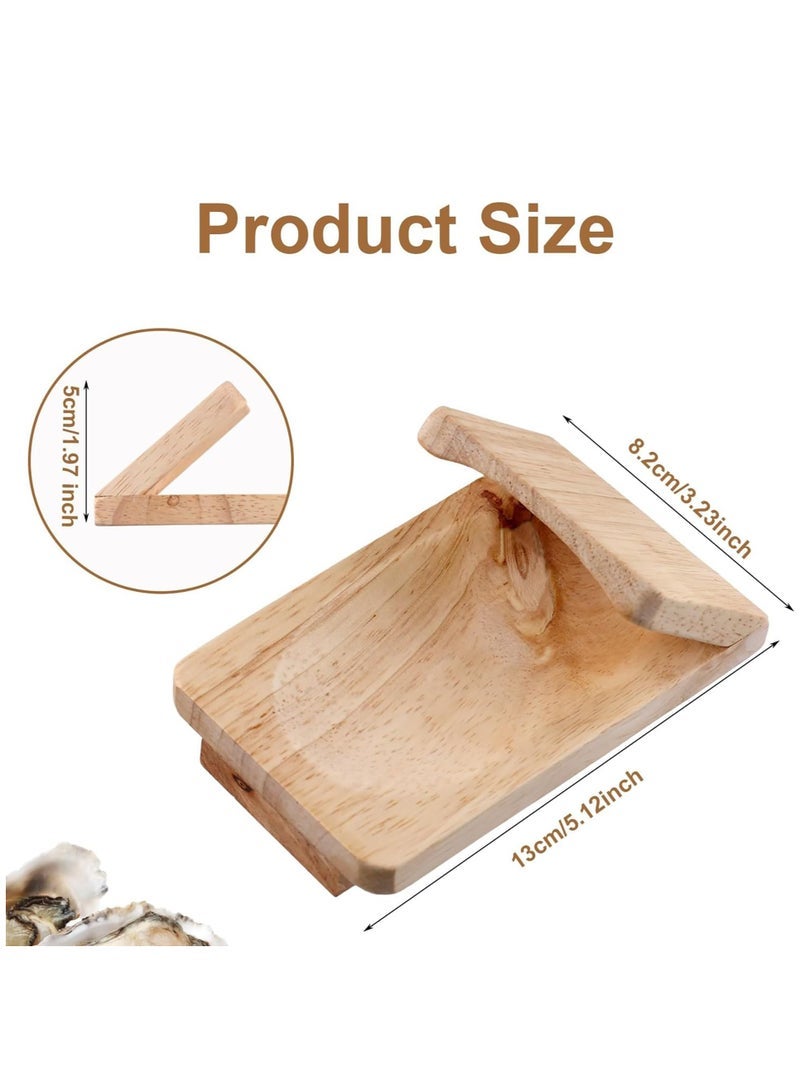 Shucking Clamp, Shucker Tool Wood Oyster Holder, Opener Shucking Block, Wooden Seafood Shucking Clip, Z-shaped Design, Multifunctional Tool, for Kitchen Home Outdoor Barbecue Camping (3PCS)