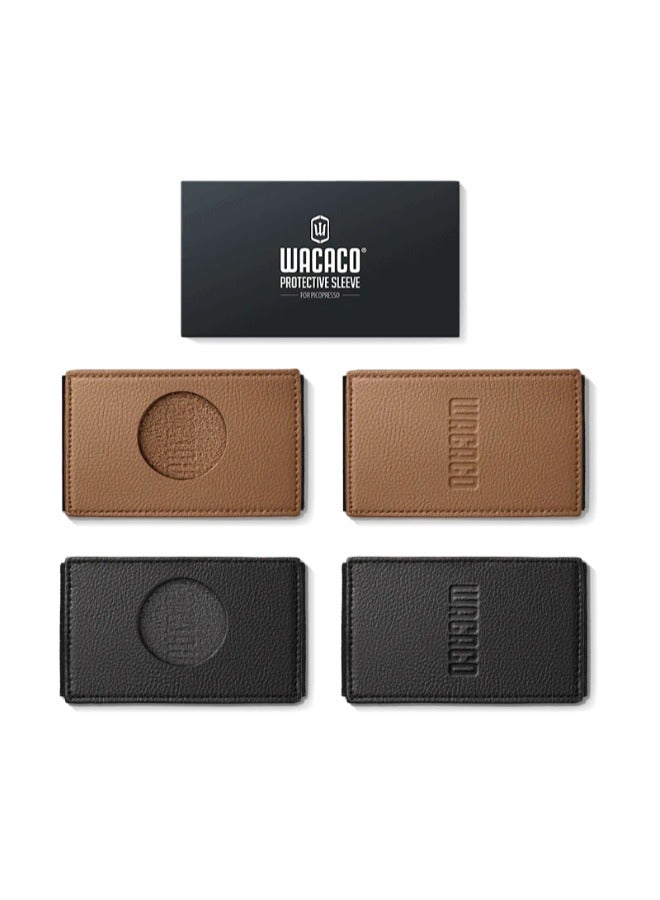 Picopresso Protective Sleeve - Accessory for Picopresso, Made from PU Leather, 2 Protective Sleeves, Black and Brown