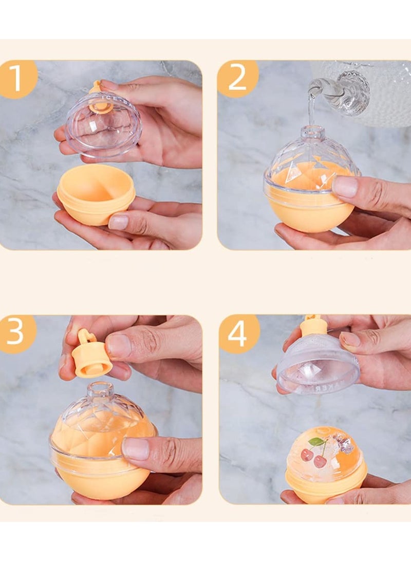 Upgraded Ice Ball Maker,6-Pack Round Ice Ball Maker Mold,2.5 Inch Whiskey Silicone Ice Mold for Whiskey and Cocktails,Perfect for Family and Friends