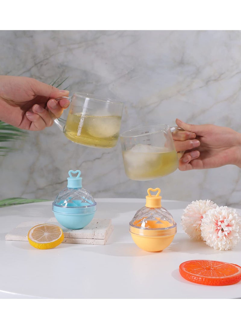 Upgraded Ice Ball Maker,6-Pack Round Ice Ball Maker Mold,2.5 Inch Whiskey Silicone Ice Mold for Whiskey and Cocktails,Perfect for Family and Friends