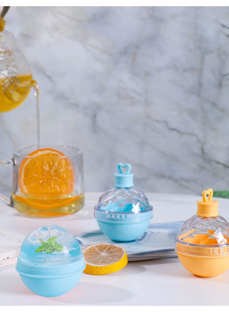 Upgraded Ice Ball Maker,6-Pack Round Ice Ball Maker Mold,2.5 Inch Whiskey Silicone Ice Mold for Whiskey and Cocktails,Perfect for Family and Friends