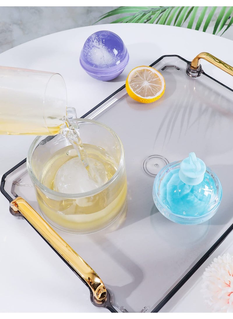 Upgraded Ice Ball Maker,6-Pack Round Ice Ball Maker Mold,2.5 Inch Whiskey Silicone Ice Mold for Whiskey and Cocktails,Perfect for Family and Friends