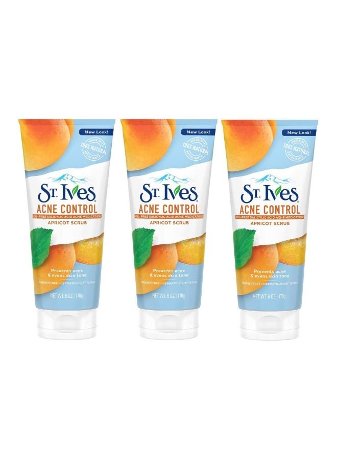 Pack Of 3 Acne Control Apricot Scrub