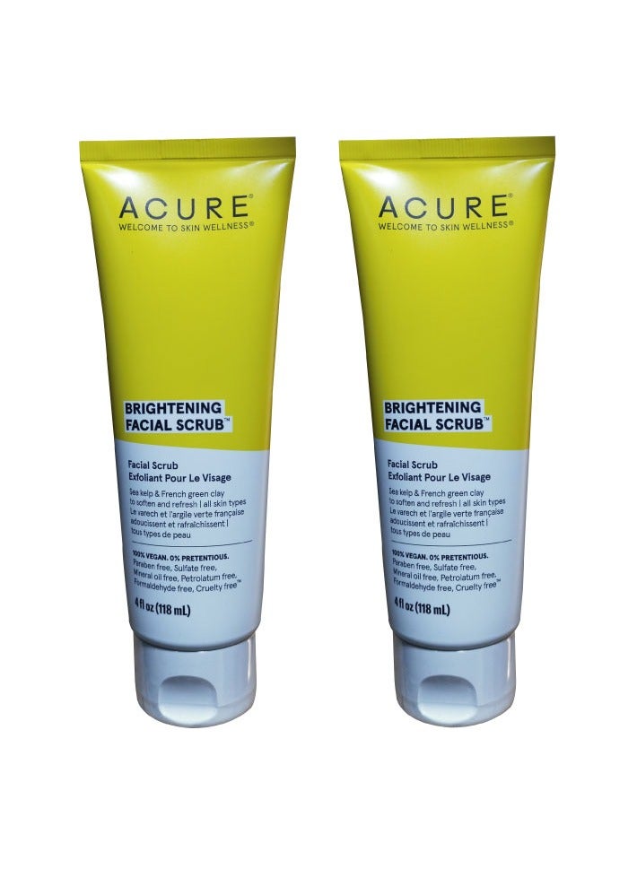 Acure Pack Of 2 Organics Brightening Facial Scrub 118ml