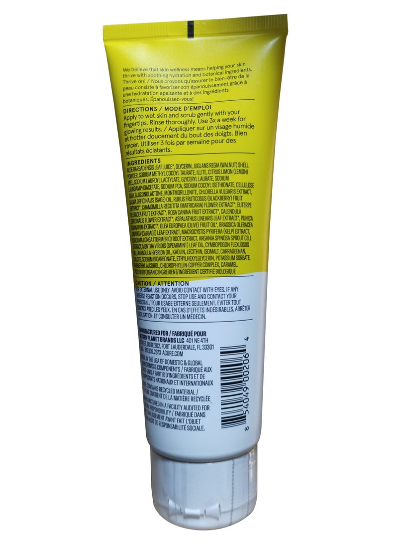 Acure Pack Of 2 Organics Brightening Facial Scrub 118ml