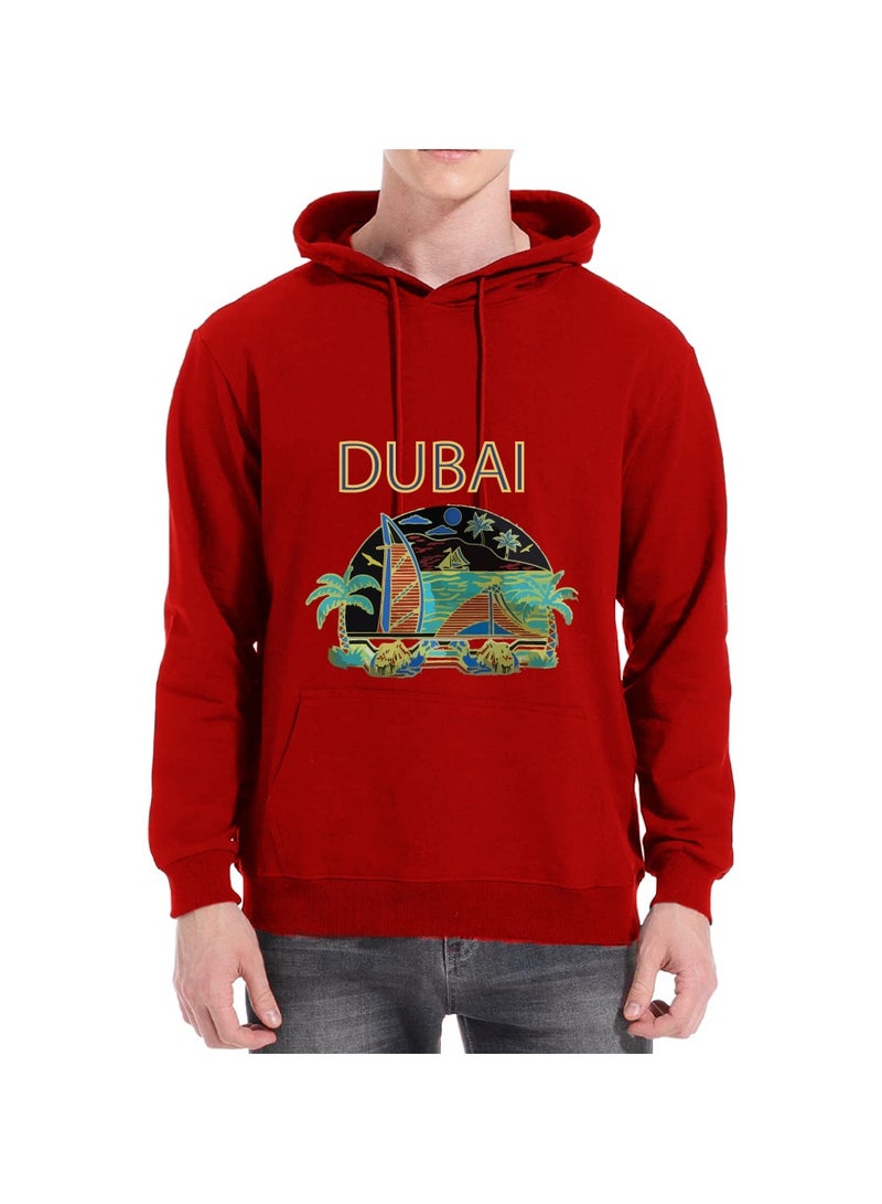 Dubai Skyline Hoodie - Soft Cotton Pullover - Casual Fashion Hoodie for Men and Women - Long Sleeve with Drawstring and Pockets - Perfect for Travel