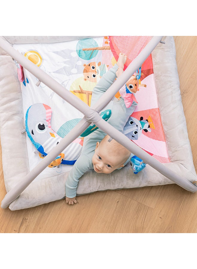 Baby Activity Play Mat Gym, Educational and Interactive Mat for Infants with Hanging Toys - Multi-Color