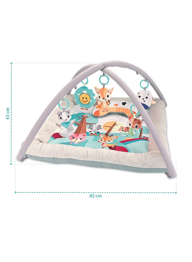 Baby Activity Play Mat Gym, Educational and Interactive Mat for Infants with Hanging Toys - Multi-Color