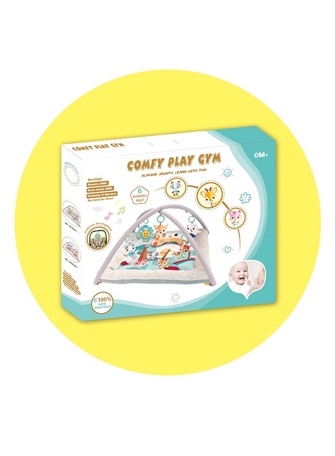 Baby Activity Play Mat Gym, Educational and Interactive Mat for Infants with Hanging Toys - Multi-Color