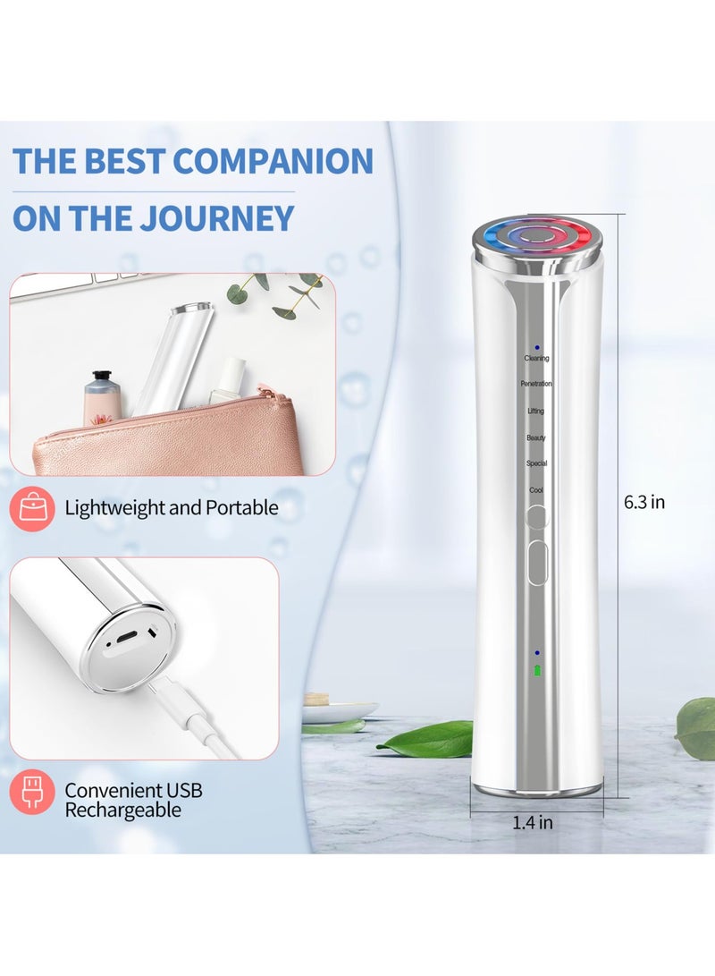 Microcurrent Facial Device, Facial Massager, Home Use Skin Tightening Machine Light Therapy for Face Eye Neck Lifting 6 in 1 Multifunctional  Skin Care Facial-Device