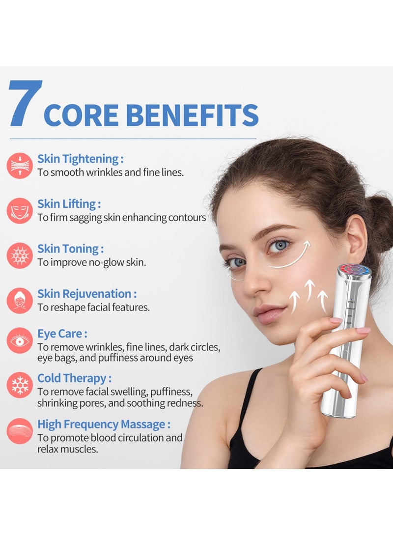 Microcurrent Facial Device, Facial Massager, Home Use Skin Tightening Machine Light Therapy for Face Eye Neck Lifting 6 in 1 Multifunctional  Skin Care Facial-Device