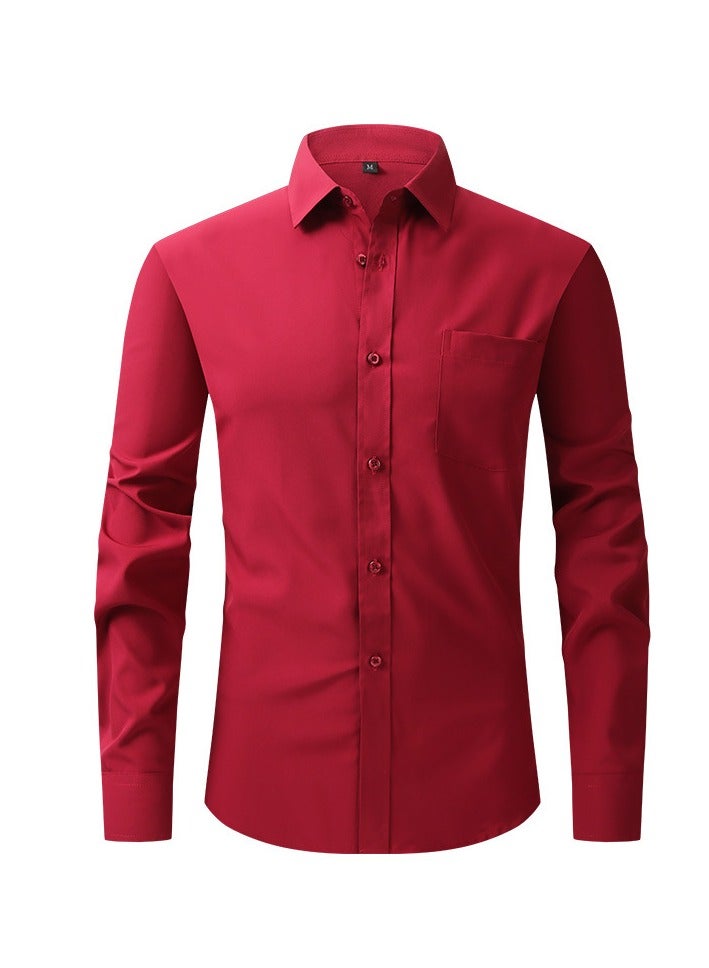 Elastic Business Casual Long Sleeved Formal Shirt
