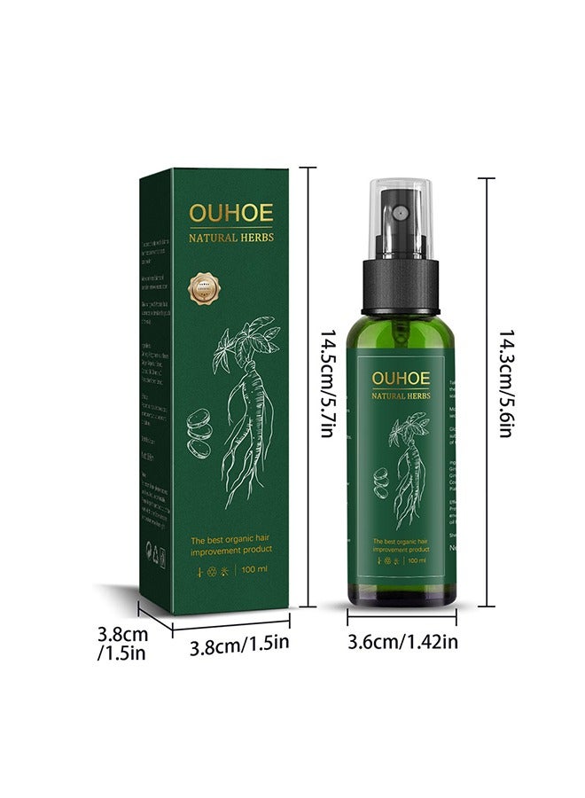 Natural Herbs - Ginseng Hair Regeneration Spray, Rapid Growth Hair Treatment, Hair Growth Serum Essence Oil Regrow, For Women And Men 100ML