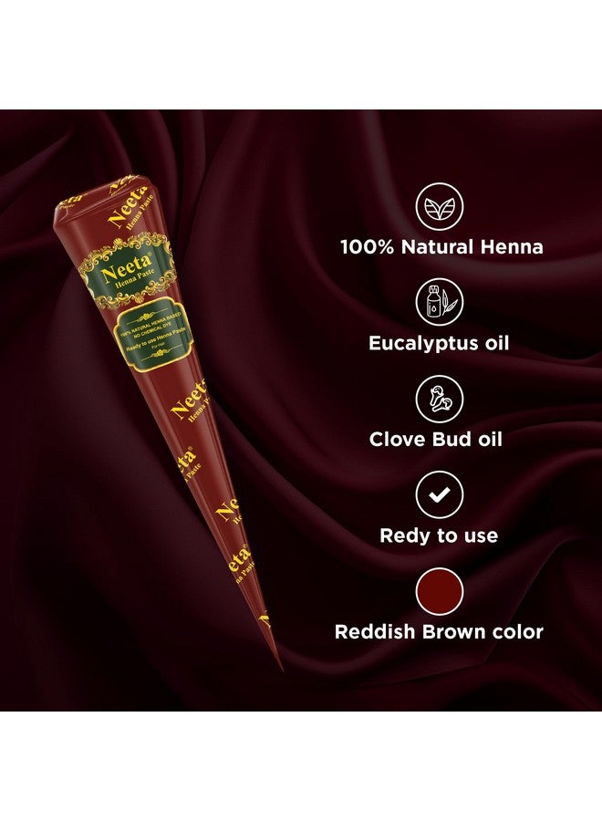 12 Pack 100% Natural Ready To Use Henna Paste Hair Dye Cones Reddish Brown Color Tubes Color For Women Perfect For Spot Hair Coloring Longlasting And Crueltyfree