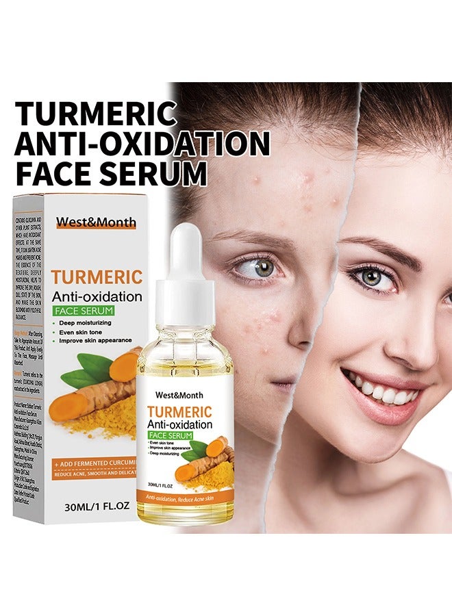 Turmeric Anti-Oxidation Face Serum,Dark Spot Corrector Serum,Bright Skin Dark Spot Corrector Face Whitening Serum, Hydrate Dull And Dry Skin 30ML