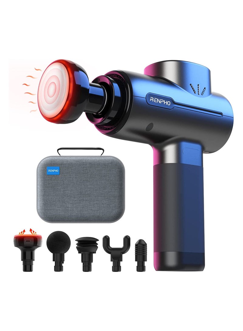 RENPHO Active Massage Gun with Heat Deep Tissue Muscle 2022 Upgrade Powerful Portable Gun Massage Percussion Massager Gun for Athletes Electric Back Massagers Handheld Body Massager Gun Gifts