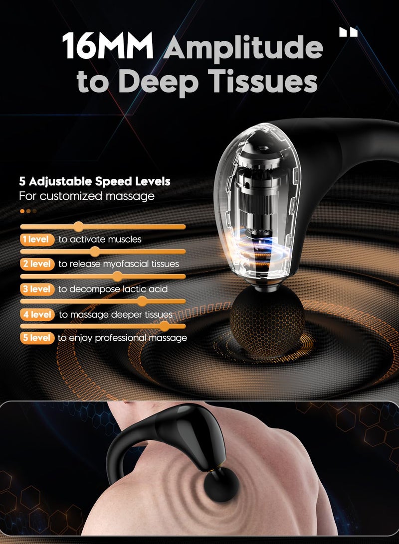 Massage Gun with Extended Handle Revolutionary U-Shaped Back Massager For Pain Relief Deep Tissue Body Massage Hammer For Neck Shoulder Leg Reach Every Muscle with Ease