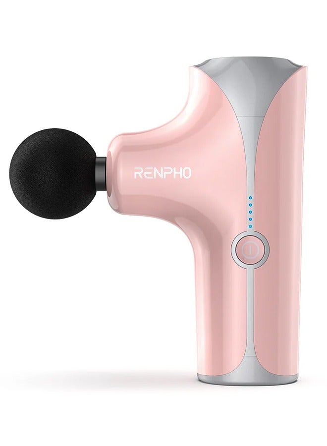 RENPHO Mini Massage Gun, Handheld Portable Electric Body Massager for Athletes with 5 speed - Pink