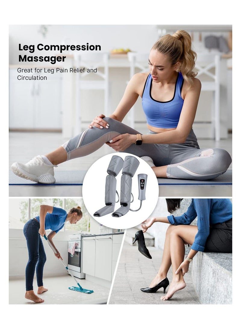 RENPHO Leg Massager for Circulation and Relaxation, Calf Feet Thigh Massage, Sequential Wraps Device with 6 Modes 4 Intensities, Helps to Relax Legs, Gifts for Mom Women Father Dad