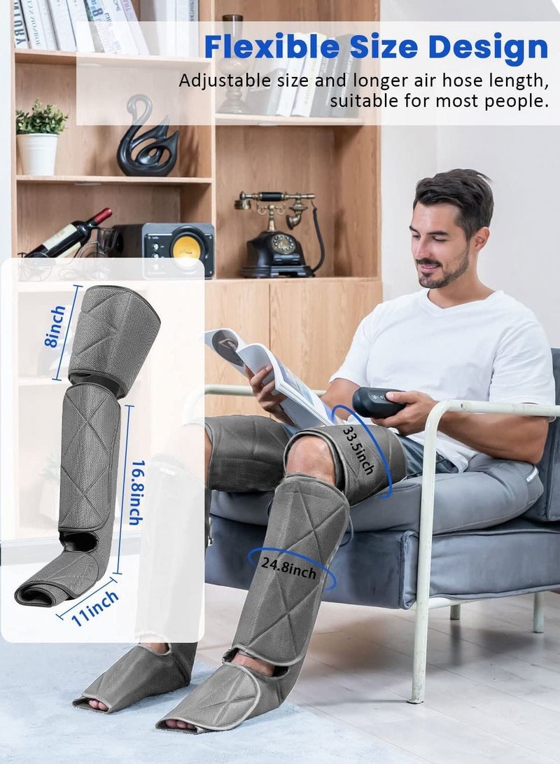 Leg Massager With Heat For Circulation Air Compression Calf Thigh Foot Massage Adjustable Wraps Design