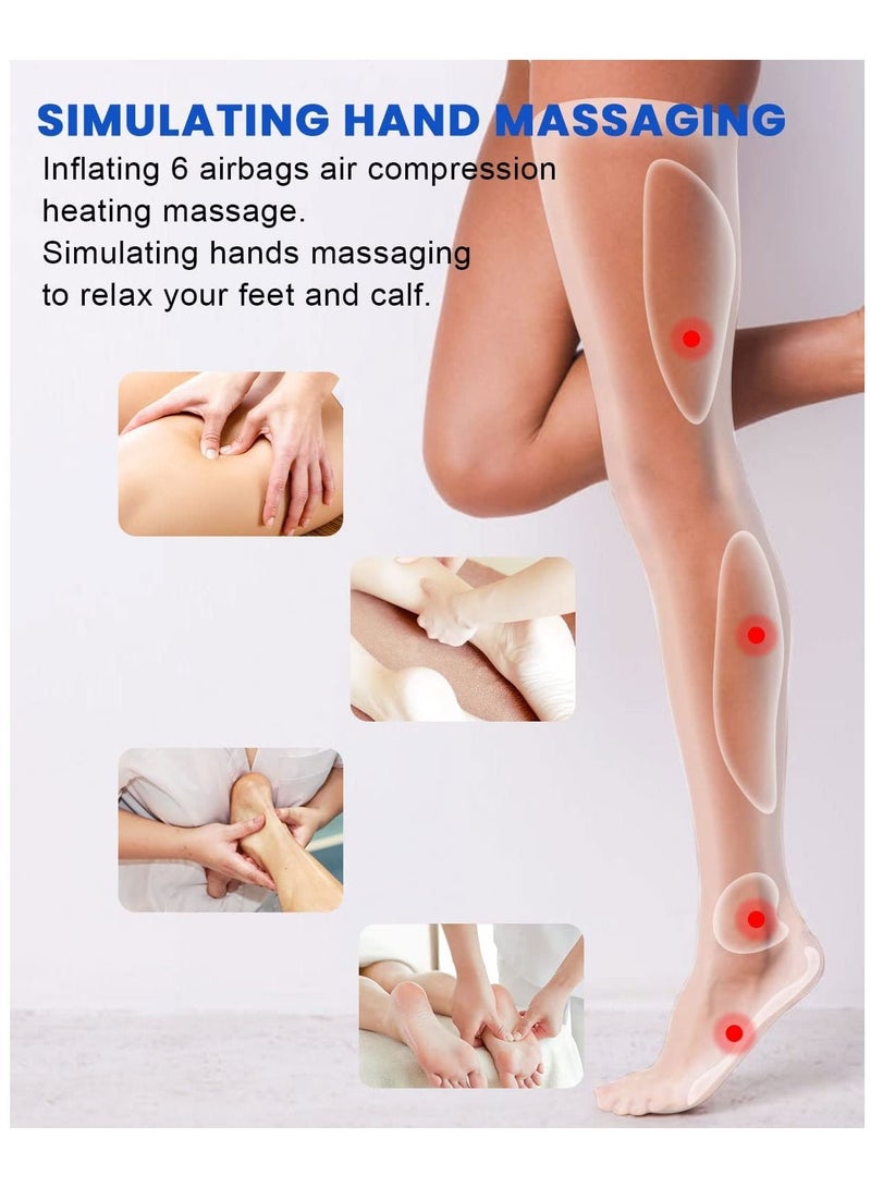 Leg Massager With Heat For Circulation Air Compression Calf Thigh Foot Massage Adjustable Wraps Design